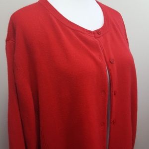 C.S.T. STUDIO Christmas red cardigan 2X